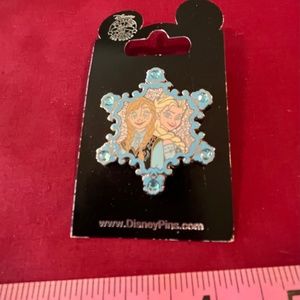 Disney Original Frozen Elsa & Anna Snowflake Pin